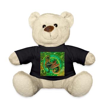 Forest Green Dragon - Teddy Bear - black - Front