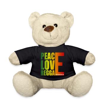 Peace Love Reggae Gradient - Teddy - Schwarz - Vorne