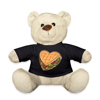 Kebab Herz Ich Liebe Kebap Döner Fast Food Burger - Teddy - Schwarz - Vorne