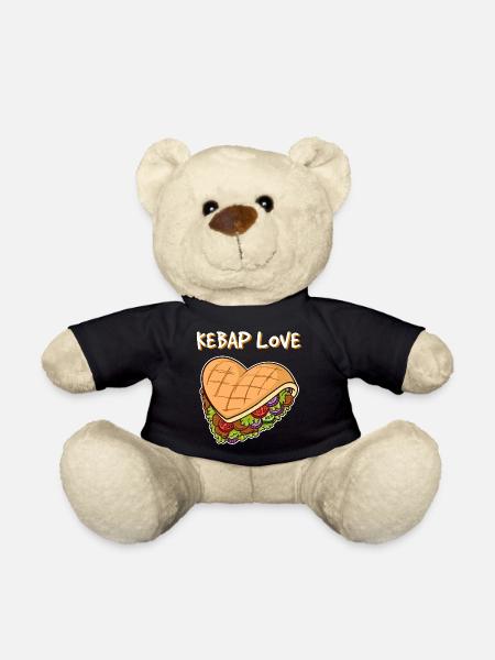 J'aime le coeur kebab kebab fast food burger faim - Nounours - noir