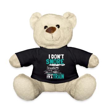 Snoring like a train dreaming - Teddy Bear - black - Front