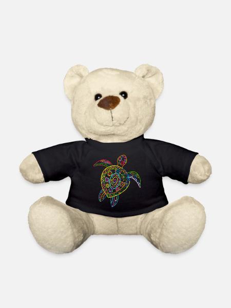 Tortue Tortue de mer Tribal Hawaii Vintage - Nounours - noir
