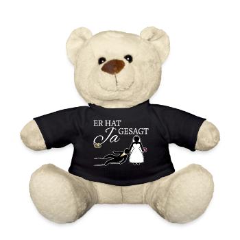 Ja Gesagt Heirat Junggeselle Junggesellin Hochzeit - Teddy - Schwarz - Vorne