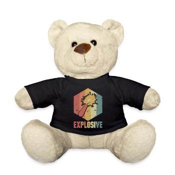 Dynamite Explosion Retro Cool Gift - Teddy Bear - black - Front