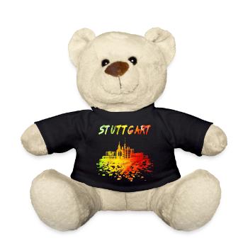 Stuttgart Skyline / Schwaben Stadt Schwarzwald - Teddy - Schwarz - Vorne