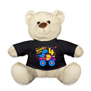 T-Shirt Geburtstagsgeschenk Für Kinder - Teddy - Schwarz - Vorne