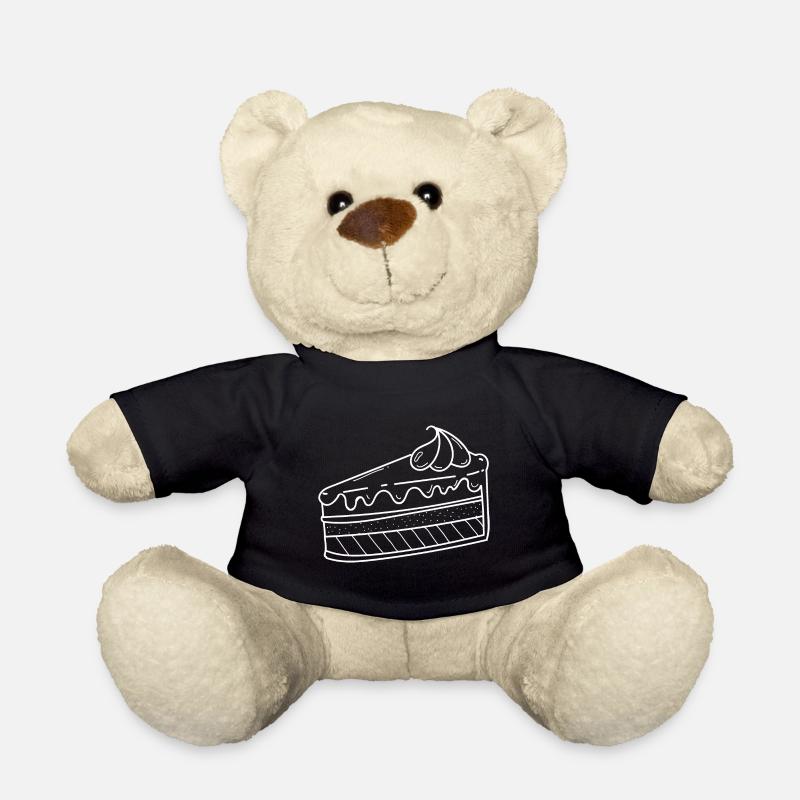 Cake piece gift idea coffee break - Teddy Bear - black