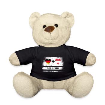 Deutschland und Österreich 100% genial / Geschenk - Teddy - Schwarz - Vorne