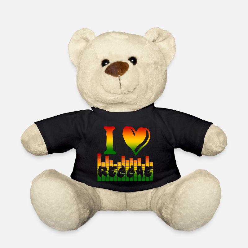 I Love Reggae Regenbogen - Teddy - Schwarz