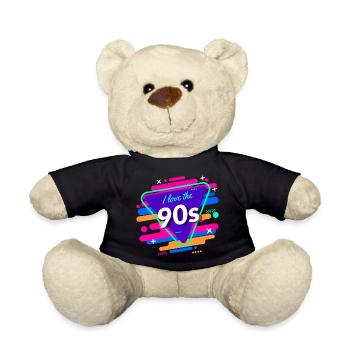 I Love The 90s Buntes 90er Jahre Design - Teddy - Schwarz - Vorne
