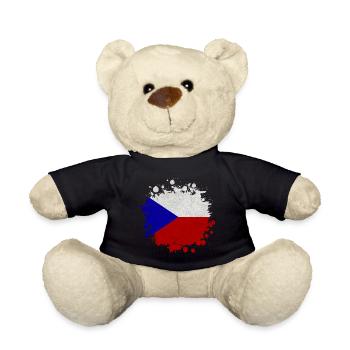Tschechien Klecks / Geschenk Prag Flagge - Teddy - Schwarz - Vorne