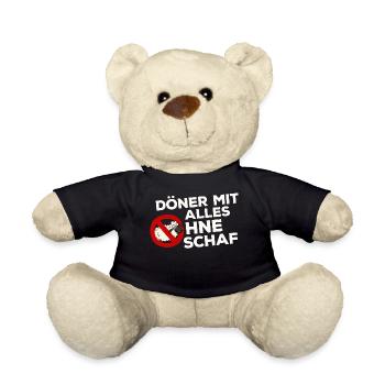 Döner Kebab Kebap Schaf Scharf Spruch Lustig - Teddy - Schwarz - Vorne