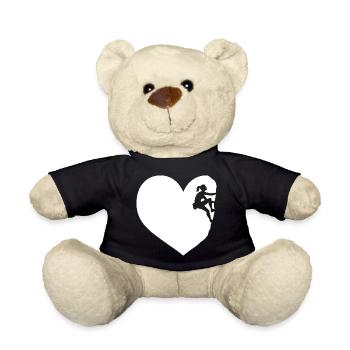 I love climbing mountaineering boulder heart - Teddy Bear - black - Front