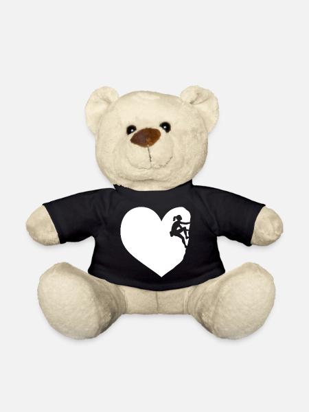 Ich Liebe Klettern Bergsteigen Boulder Herz - Teddy - Schwarz
