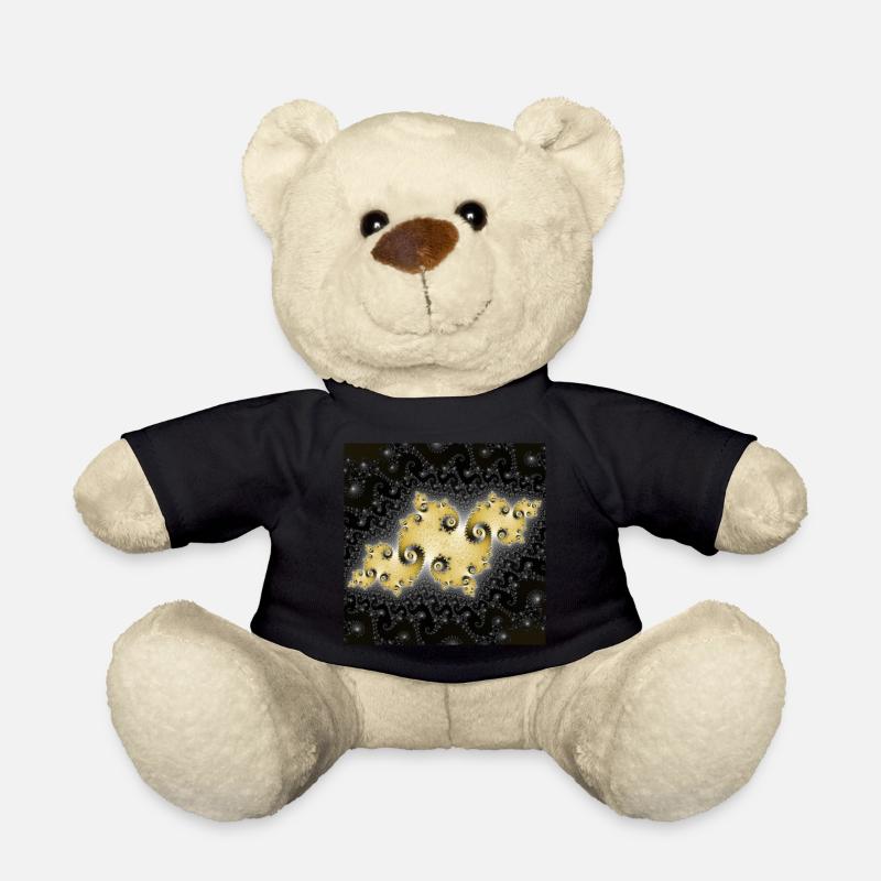 T-Shirt Fraktal Galaxy Gold Geschenk Idee - Teddy - Schwarz