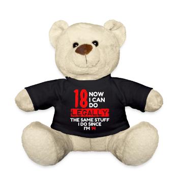 18th Birthday Eighteen Funny saying of age - Teddy Bear - black - Front