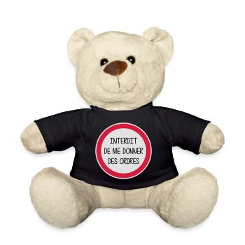 Interdit de me donner des ordres - Enfant - Bébé - Nounours - noir - Devant