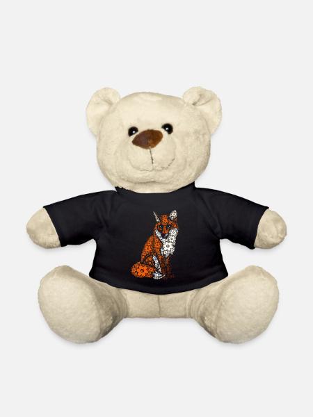 Renard Fleurs Fantastique Animal - Nounours - noir