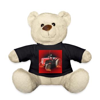 Feuerroter Traktor im Inferno - Teddy - Schwarz - Vorne