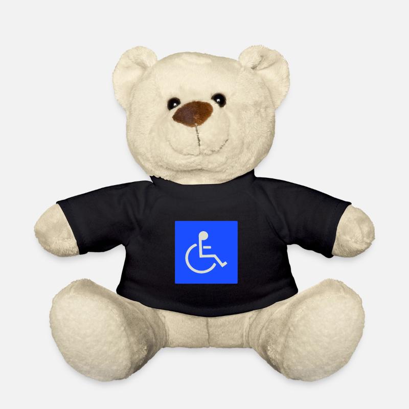 Panneau handicapé pour les utilisateurs de fauteuils roulants - Nounours - noir