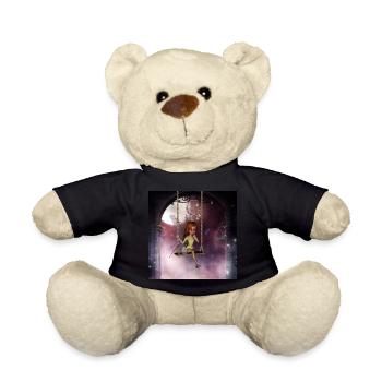 Kleine Fee auf einer Schaukel mit Libelle - Teddy - Schwarz - Vorne