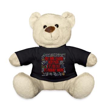 Mathe Mathematik Algebra Rechnen Lustig Sprüche - Teddy - Schwarz - Vorne