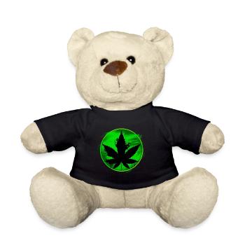 Cannabisblatt - Teddy - Schwarz - Vorne