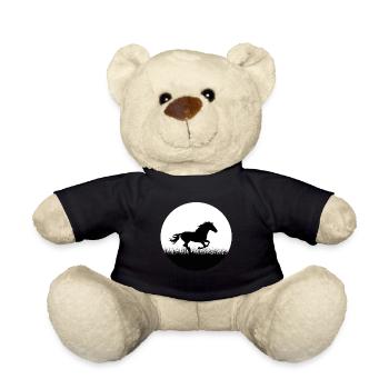 Cheval chevaux équitation poney équestre western chemise - Nounours - noir - Devant
