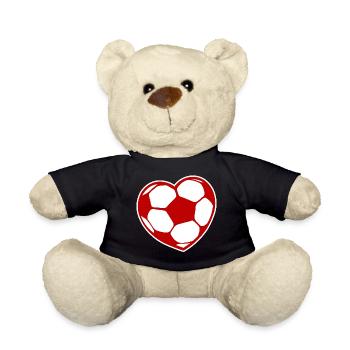 Ich Liebe Fussball Fussballfan Fussballer Herz - Teddy - Schwarz - Vorne