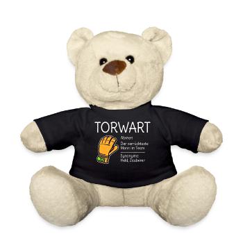 Tormann Torwart Fussball Beschreibung Humor Lustig - Teddy - Schwarz - Vorne