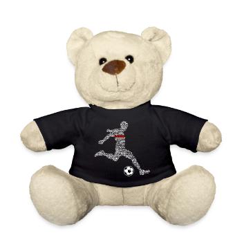 Fussballer Fussballspieler Fussball Fussballspiel - Teddy - Schwarz - Vorne
