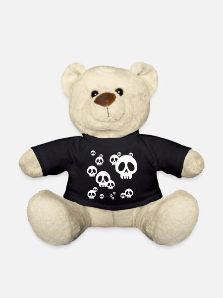 Tête de mort manga invasion (blanc) - Nounours - noir