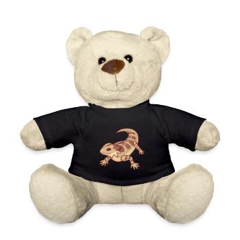 Lizards Lizards Reptiles Dear Lovers Luck - Teddy Bear - black - Front