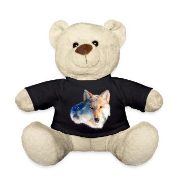 Wolf Wölfe Klima Umwelt Wald Geschenk - Teddy - Schwarz - Vorne