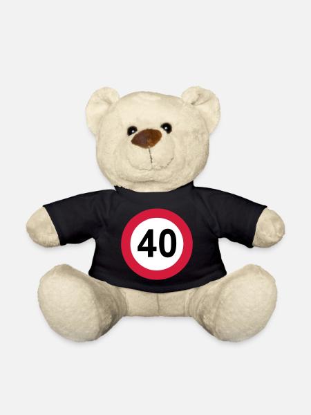 40.Anniversaire , 40 ans , 40 Panneau de signalisation (25) - Nounours - noir