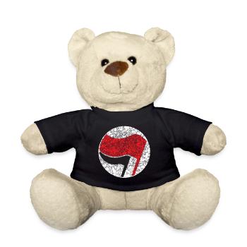 antifa flag left - Teddy Bear - black - Front