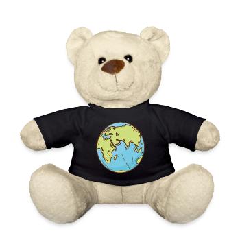 Carte du monde globe terrestre globe terrestre symbole continents - Nounours - noir - Devant