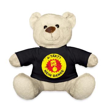 4-Takt nein danke ultimatives Ossi Schrauber Motiv - Teddy - Schwarz - Vorne