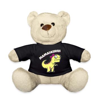 Mother Supermama Best Mother Dinosaur Funny - Teddy Bear - black - Front