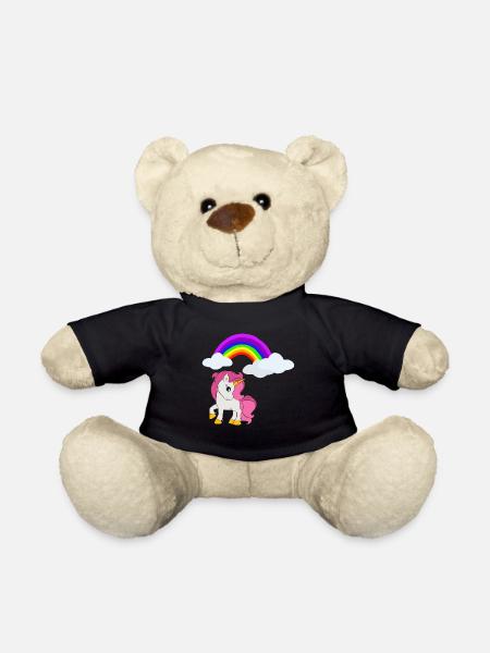 Licorne arc en ciel fille licorne fille - Nounours - noir