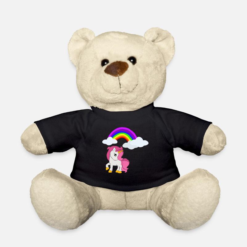 Einhorn Regenbogen Mädchen Unicorn Tochter - Teddy - Schwarz