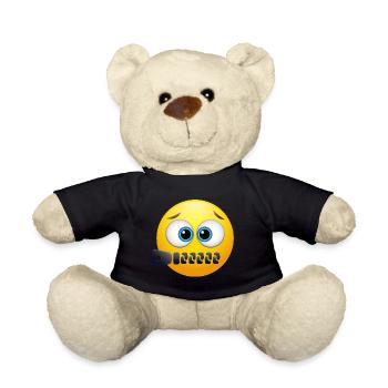 EMOJI mit Reißverschluss cooles u. lustiges Design - Teddy - Schwarz - Vorne