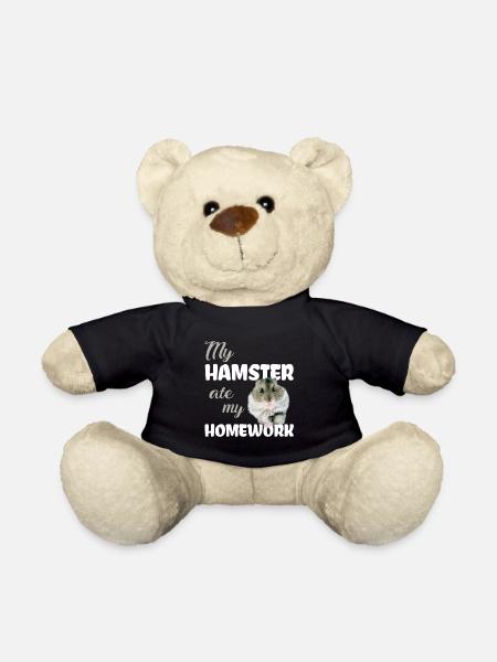 Hamster homework Funny saying - Teddy Bear - black