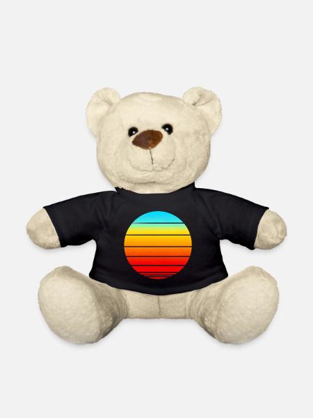 Sonnenuntergangsstreifen im Kreis - Teddy - Schwarz