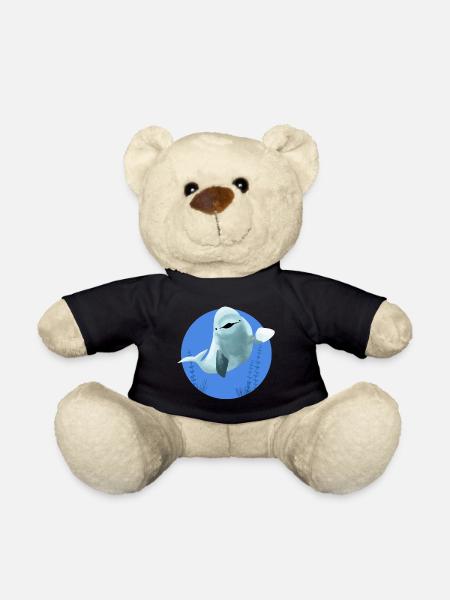 Belouga joyeux dans un cercle bleu - Nounours - noir