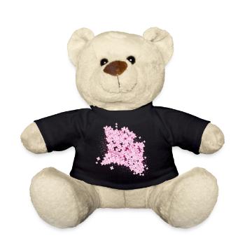 lush lilac splendor of pink lilac flowers - Teddy Bear - black - Front