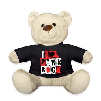 I love punk rock punk rock music hard rock metal - Teddy Bear - black - Front