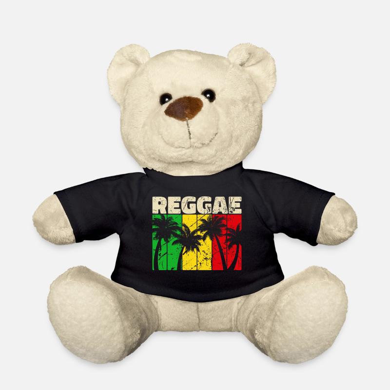 Reggae reggae music Jamaica vacation Caribbean palm trees - Teddy Bear - black