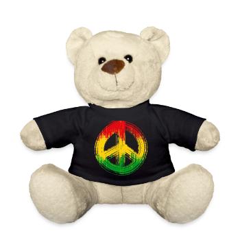 Love peace unity jamaica reggae reggae music - Teddy Bear - black - Front