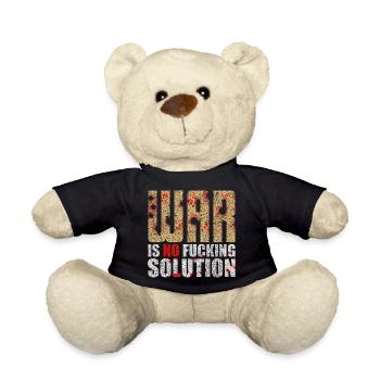 War is no solution | Krieg ist keine Lösung - Teddy - Schwarz - Vorne